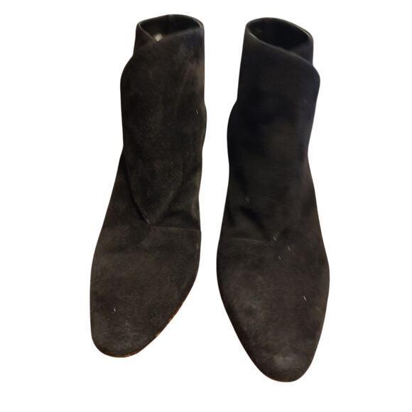MANOLO BLAHNIK Suede Ankle Boots Booties Black Size 37 EUC - Picture 2 of 5